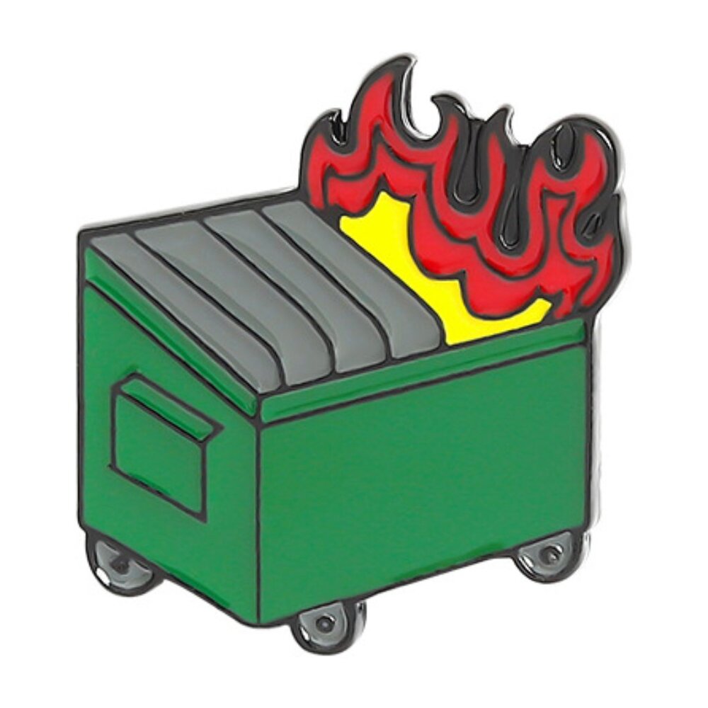 DUMPSTER FIRE OIL DRIPPED ENAMEL PIN LAPEL PIN BROOCH NWT